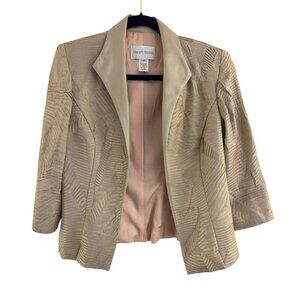 David's Bridal Gold Shimmer Cropped Dressy Jacket Size 10 Wedding Evening Formal